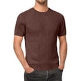 thumbnail image 2 of Lumtrix Men'S T-Shirts Short Sleeve Knit Shirts Casual Crewneck Ribbed Dress Casual Tee Shirt Coffee M, 2 of 5