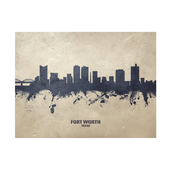 Michael Tompsett 'Fort Worth Texas Skyline Concrete' Canvas Art