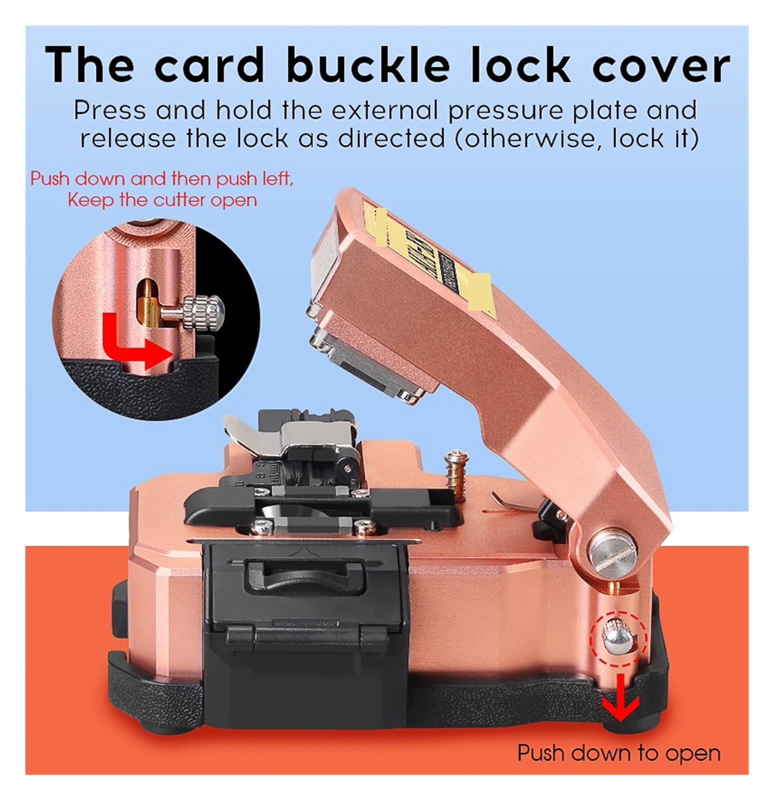Fiber Cleaver AUA-X8 FTTH Cable Fiber Optic Cutting Knife With waste fiber box Three-in-one clamp slot 24 Surface Blade
--------
,High Precision Cleaves