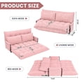 thumbnail image 2 of Centilab Convertible Folding Sofa Bed with 2 Pillows, 5 Position Adjustable Loveseat Sleeper Sofa with Armrest, Multi Functional Lounge Couch for Living Room Bedroom, Pink, 2 of 8