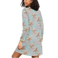 thumbnail image 2 of joogoo Coral Starfishes Women's Long Sleeve Nightgown Sleepwear L, 2 of 8
