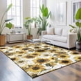 thumbnail image 3 of 3'x5' Area Rugs, Vintage Sunflowers Indoor Outdoor Area Rug for Living Room Bedroom, Farmhouse Floral Blossom Watercolor Washable Bathroom Rugs Kitchen Floor Carpet Mats Home Decor Aesthetic, 3 of 8