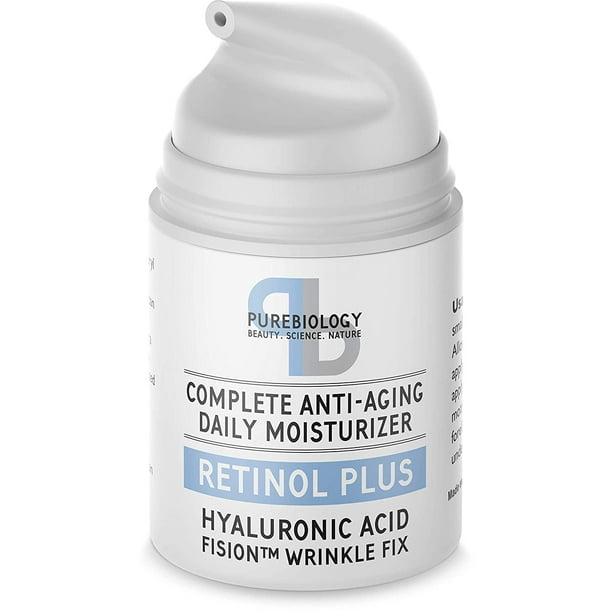 Pure Biology Retinol Moisturizer Cream with Hyaluronic Acid, Vitamins B5, E & Breakthrough Anti