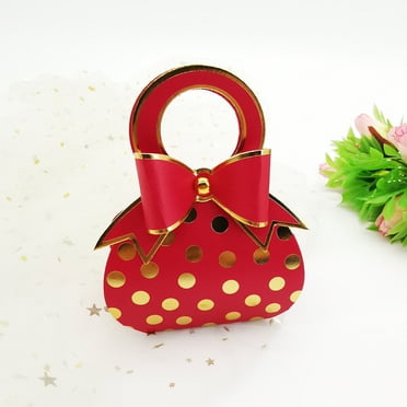 BERTDOMD 50pcs Candy Boxes Elegant Candy Gift Boxes Creative Handbag Party Favor Boxes for Weddings Birthdays and Special Occasions