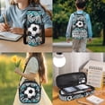 thumbnail image 3 of Pzuqiu Blue Soccer School Backpack for Boys 4 pcs Backpacks with Lunch Bag Pencil Box Set 17 Inch Large Travel School Bag for Boys Camping Bacpack Casual Daypack, 3 of 7