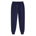 thumbnail image 4 of Women's Fleece Lined 2 Piece Tracksuit Zip Up Hoodie Jacket Jogger Pants Set Drawstring Waist Loose Fit Fall Winter Casual Loungewear Navy, 4 of 8