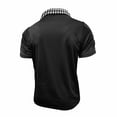 thumbnail image 6 of DPTALR Men's Solid Color Casual Lapel Half Button Short Sleeve Shirt,Black,Big and Tall Men L, 6 of 8