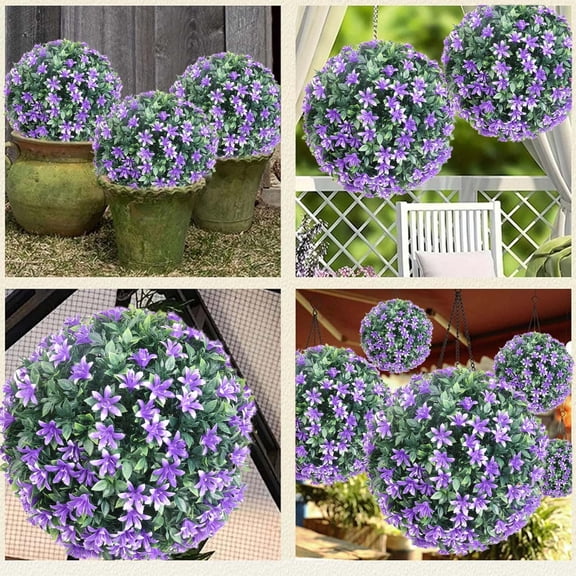Artificial Hanging Flower Balls | Faux Wisteria Garland for Wedding Backdrop & Home Decor | Plastic Simulated Flowers for Porch, Patio, Garden, Balcony | DIY Party & Holiday Decorations