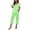 Light Green, variant on Gingham Check Lounge Set for Women, V-Neck Short Sleeve Pajama Top with Capri Pants - Casual Printed Sleepwear with Contrast Pocket & Relaxed Fit Pink XXL