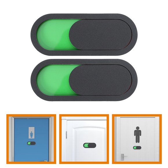 WASHWEPE 2Set Museum Toilet Not Disturb Sign Black Glass For General Users