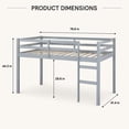 thumbnail image 7 of Miniyam Twin Loft Bed for Kids, Solid Wood Frame with Ladder and Guardrails, Space-Saving Design, Gray, 7 of 7