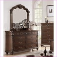 thumbnail image 4 of Dressers with Mirror, Traditional 9-Drawer Antique Cherry/Antique Walnut Bedroom Furniture | Walnut Brown | Particle Board+MDF, 4 of 13