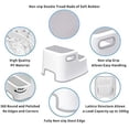 thumbnail image 3 of Dual Height Step Stool for Kids, Reinforced Plastic Non Slip Stool with Strong Soft-Grip Steps, Portable Potty Training Aid for Bathroom Sink Kitchen Use (2 Pack Off-white), 3 of 5