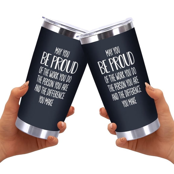 20 Oz Tumbler Thank You Gifts for Men Women - Proud of You 20oz Stainless Steel Insulated Coffee Tumbler With Lid - Employee Appreciation Gifts