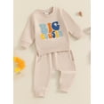 thumbnail image 3 of Suealasg Baby Boys Clothes 6 12 18 24 Months Infant Boys 2Pcs Fall Winter Clothes Letter Embroidered Long Sleeve Sweatshirts and Long Pants, 3 of 7