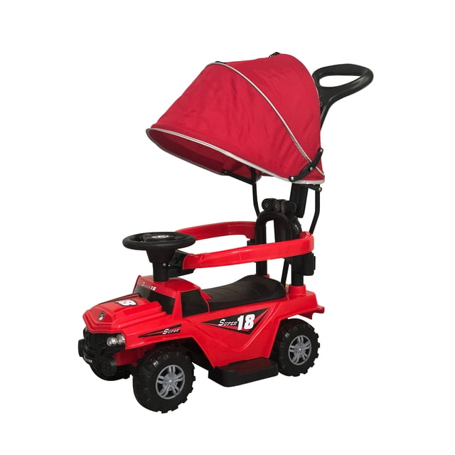 Carro Montable de Empuje Tipo Carriola para Bebe Luces Beckon Rojo. Diseño 3 en 1 con luz y sonido.