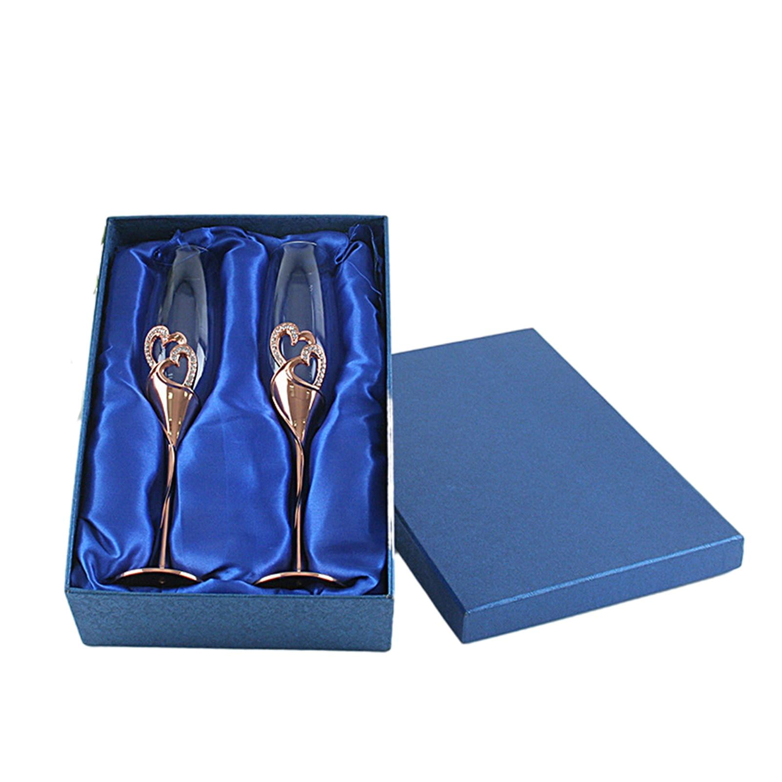 Lot De 2 Flûtes à Champagne Love Cœurs Rouges – Verres Romantiques Mariage Saint-Valentin