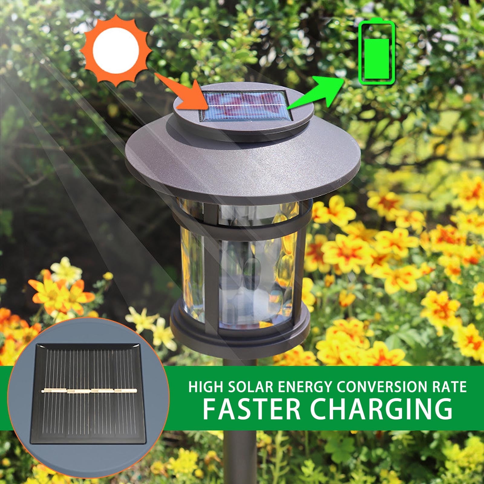 Outdoor Solar Lights,Solar Garden Lights,Waterproof Warm White LED Solar Landscapes Stake Lights Garden Decor for Yard Patio Driveway Walkway Path Lighting