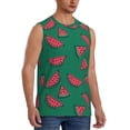 thumbnail image 2 of Uemuo Watermelon Pattern Men's Sleeveless T-Shirt,Muscle Athletic Tank Top, Moisture-wicking Quick-dry Breathable Classic Tee Top for Gym Run Outdoor Sports-, 2 of 8