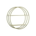 thumbnail image 1 of 2 Tier Round Shaped Wall Shelf In Metal,  Champagne Silver, 1 of 1