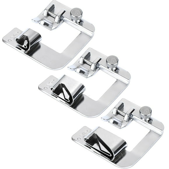 3Pcs Wide Foot Set Hemmer Doblar el dobladillo ajustable a presión para las piezas de la máquina de Tomshoo Prensatelas de coser