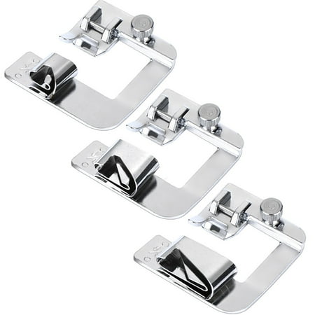 3Pcs Wide Foot Set Hemmer Adjustable Rolled Hem Snap-On Presser For Domestic Sewing Machine Parts Household Patchwork Crochet acessorios Snap On Presser Feet