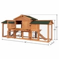 thumbnail image 4 of Kinbor 74in Wooden Chicken Coop Hen House Rabbits Hutch with 2 Ramps and Removable Tray, 4 of 7