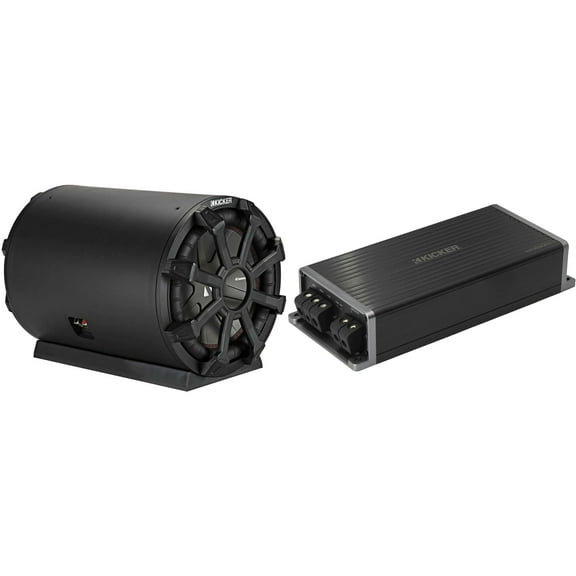 Kicker Marine KPX500.1 Powersports Amp & 8" TB Loaded Enclosure 2 Ohm Subwoofer Audio Upgrade
