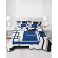 thumbnail image 3 of Blue Black Geometric Twin Size Down Alternative Comforter, Lightweight Comforter Quilt Bedding Set with Pillow Shams Modern Minimalist Abstract Stripes All Seasons Bed Comforter Duvet Insert 68"x86", 3 of 7