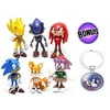 Set of 6pcs Sonic Hedgehog Action Figures Toys Dolls The Sonic Action Figures Cake Toppers 1.5-2.5" Gifts Set Cake Toppers Birthday Party Decoration + Gift