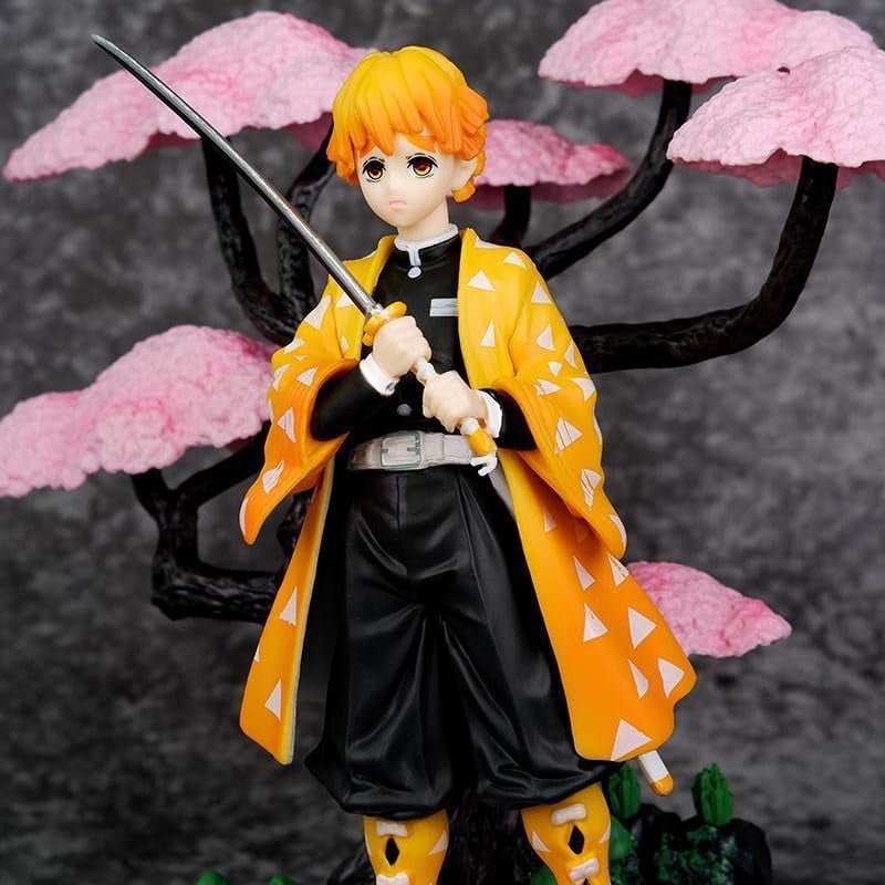 Agatsuma Figure Nezuko Figure Tanjirou Figure Kochou Shinobu Figure Scenes Figurine 20cm/7.9inch PVC Character Statue Souvenirs Anime Fans Gifts (Agatsuma Zenitsu)