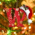 thumbnail image 5 of Christmas Decorations 26 Letters Ornaments Christmas Tree Decoration Christmas Initial with Red Hat Personalized Alphabet Letters DIY Craft Hanging Pendant for Christmas Tree Ornaments 3.54in, 5 of 5