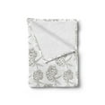 thumbnail image 2 of Floral Soft Flannel Fleece Blanket, Monochrome Background with Hand-Drawn Sketched Hydrangea Flowers Bouquet, Cozy Plush for Indoor and Outdoor Use, 50" x 70", Dark Brown and White, by Ambesonne, 2 of 5