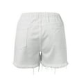 thumbnail image 7 of Tittly Shorts for Women Jeans for Women Ladies Street Fashion Blue Denim Shorts Distressed Hip Pocket Ripped Women's High Waist Denim Shorts Jean Shorts Womens Denim Shorts White XL, 7 of 7