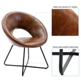 thumbnail image 3 of Duhome Accent Chairs Mid-Century Modern Faux Leather Lounge Chair with Black Metal Legs for Living Room Armchair, Yellowish Brown, 3 of 10