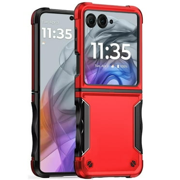 TJS for Motorola Razr 2025/2024 Phone Case, [Military Grade] Heavy Duty Cover for Moto Razr 2024/2025 (Red)
