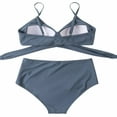 thumbnail image 6 of Women's Sexy Bikini Swimsuits, Women's High Waisted Bandage Bikini Set Wrap 2 Piece Push Up Swimsuits, Front Corss and Back Tie Knot (Gray,Small), 6 of 8