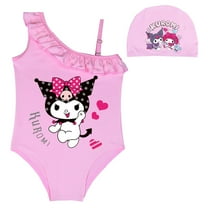 Kids Swim Caps for Girls, Toddler Silicone Kuromi Swimming Caps for Kids, Durable Comfortable Swimming Caps for Girls Boys