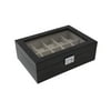Steel Gray Wood Lacquered 10-Watch Case - 12.25W x 4H in.