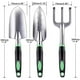 thumbnail image 3 of Juego de herramientas de jardín, paquete de 3 palas de jardín de aleación de aluminio con mango ergonómico antideslizante de goma, paleta incluida, paleta de trasplante y rastrillo de mano para culti Namotu WMPH-1145, 3 of 7
