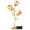 thumbnail image 1 of Matashi 24k Ornement de Table de Fleur de Rose Plaqué or avec Cristaux Rouges et Roses Arrangement Floral en Métal Bureau Décoratif Ou Décoration Intérieure Élégant Artisanat de Pétales, 1 of 5