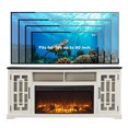 thumbnail image 4 of T4TREAM 70" Fireplace TV Stand for 75 80 inch TV, Farmhouse Highboy Entertainment Center with Storage for Living Room, White, 4 of 8