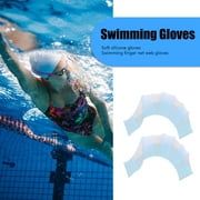 Mymisisa Silicone Gloves Hand Fins Flippers Water Sport Swimming Training Gloves (L)