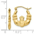 thumbnail image 4 of 14k Polished and Satin Claddagh Hoop Earrings TE419, 4 of 4