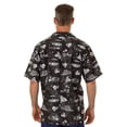 thumbnail image 3 of UZZI Mens Hawaiian Casual Button Down Short Sleeve Beach Surf Aloha Party Shirt, Black Aloha, Size: Medium, Uzzi Active Wear, 3 of 3