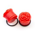 thumbnail image 3 of Acrylic Ear Plugs with Roses Design and O ring Multiple Sizes Available, 3 of 8
