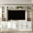 thumbnail image 2 of Minimalist Entertainment Wall Unit Set, 4-Piece TV Stand Set for TVs Up to 70'', Media Console Entertainment Center with Cabinets and Adjustable Shelves for Living Room, White, 2 of 8