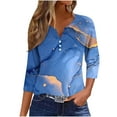 thumbnail image 2 of Xdegoge Ofertas En Walmart Women'S 3/4 Sleeve Tops Floral V Neck T Shirts Going Out Trendy Summer Tops 2025 Dressy Casual Blouses Soft Comfy Basic Tees Recent Orders Placed By Me Last Order Placed, 2 of 5
