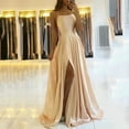 thumbnail image 1 of Elegante vestido de noche multicolor con escote en V y tirantes finos de satén brillante, 1 of 5