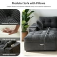 thumbnail image 3 of BYBYME 104" Cloud Sectional Couch with L-Shape Chaise Modern Soft Comfy Modular Plush Sofa for Living Room,No Assembly Required,Right Facing Chaise,Grey, 3 of 9